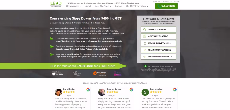 LEAD Conveyancing Sippy Downs main page converted 768x370